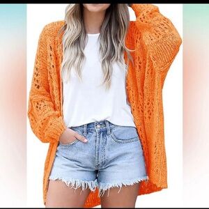 Brand new without tags. Semi-oversized open front crochet sweater/kimono .